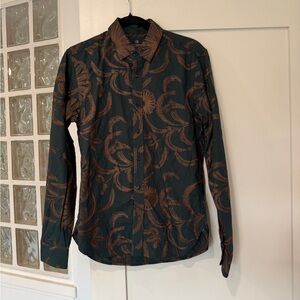 Scotch & Soda Teal and Bronze Embroidered Shirt